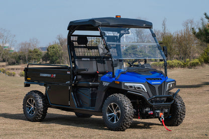 Crossfire E10 Cargo LWB Blue – Extended Tray Electric 4WD UTV for Worksites, Mining sites & Farms