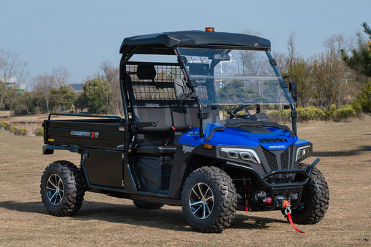 Crossfire E10 Cargo LWB Blue – Extended Tray Electric 4WD UTV for Worksites, Mining sites & Farms
