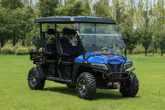 Crossfire E10 Crew Blue – Affordable 4-Seat Electric UTV Side-by-Side for Worksites , Mining & Farms
