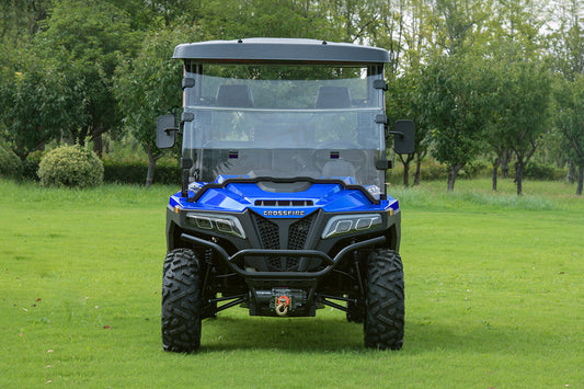 Crossfire E10 Crew Blue – Affordable 4-Seat Electric UTV Side-by-Side for Worksites , Mining & Farms
